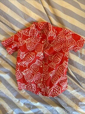 Carter's Red Pineapple Button-Down Shirt